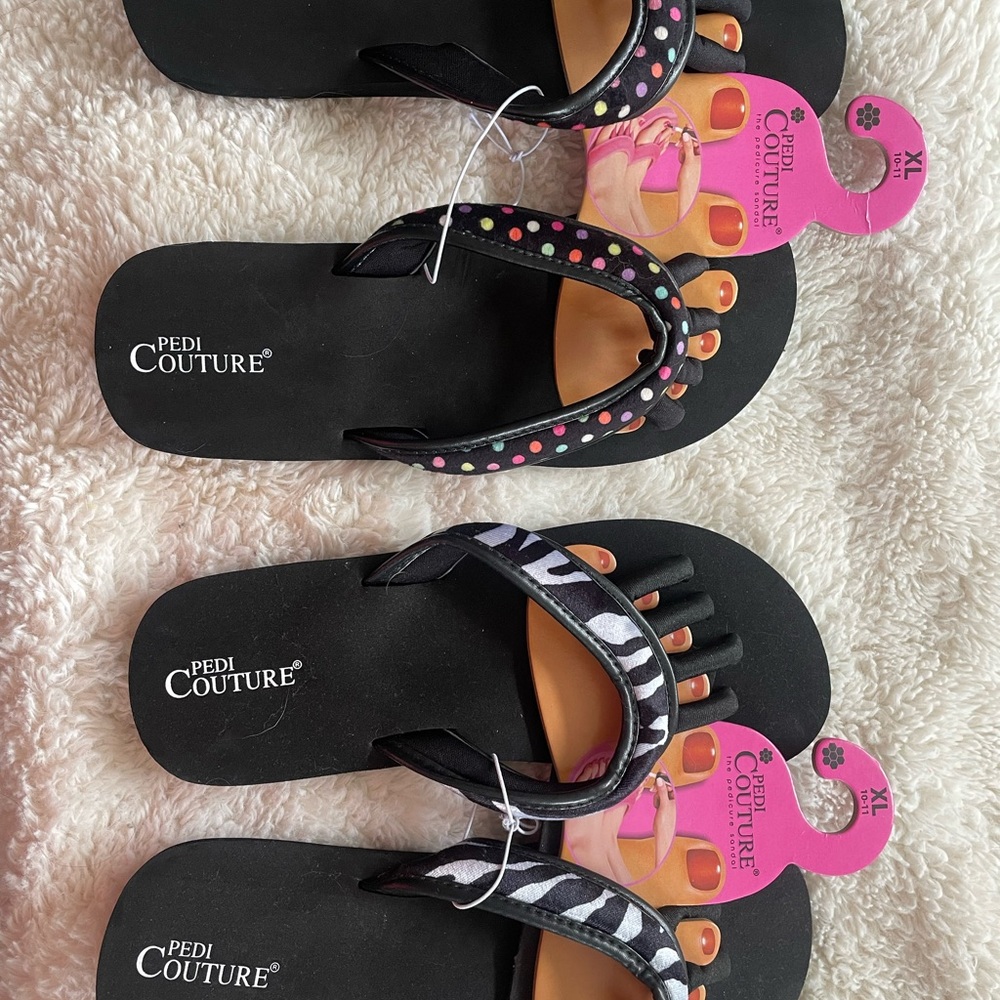 Pedi Couture Black Toe Separator Sandals